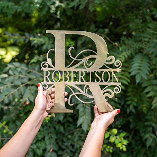 Bluewater Decor Custom Split Letter Monogram Wall Decor Premium Steel