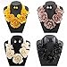 Bocar Statement Big Pendant Pearl Flower Necklace Earrings Jewelry Set for Women