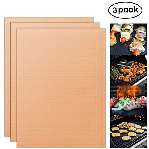 YORLFE Non-Stick Heavy Duty Oven Liners(3-Piece Set)-Thick,Heat Resistant Fiberglass Mat-Easy to Clean-Reduce Spills, Stuck Foods and Clean Up-Kitchen Friendly Cooking Accessory,FDA Approved