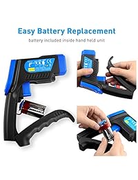 HOLDPEAK 320   Termómetro digital de infrarrojos láser sin contacto ( 22 a 608 °F ( 30 a 608.0 °F) con retroiluminación láser y LCD (2 unidades)