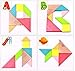 Elloapic 7 Piece Children Kids Educational Toy Colorful Wooden Brain Training Geometry Intelligence Tangram Puzzle Jigsaw Puzzle + one Small Gift