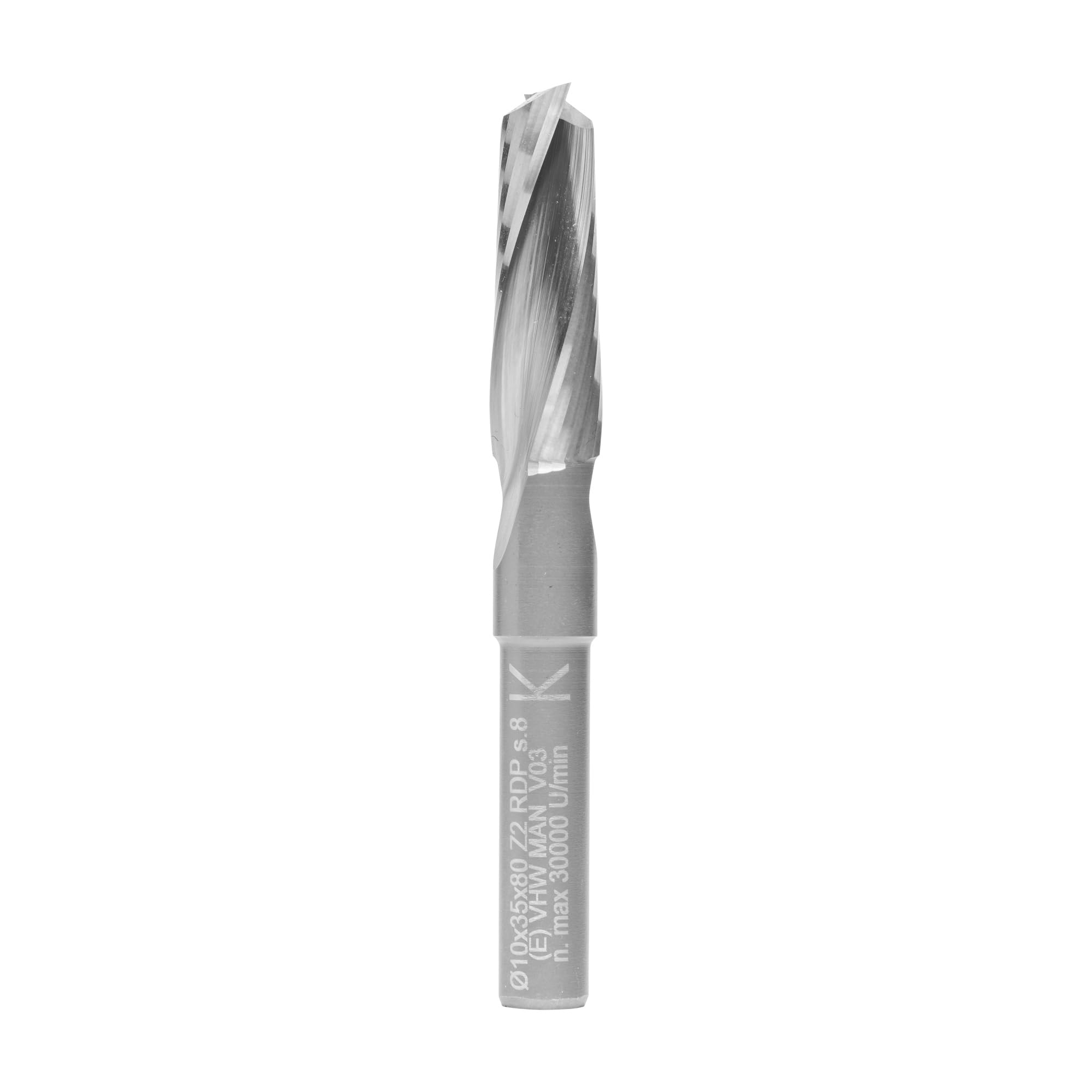 ENT 10032 Solid Carbide Spiral Bits SC, Shank (S) 8 mm, Diameter (D) 10 mm, NL 35 mm, GL 80 mm — image 1