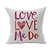 Ruideng 4PCS for Lovers Cotton Linen Square Throw Pillow Case Decorative Cushion Cover Pillowcase Cushion Case for Sofa,Bed,Chair,Bedding 18 X 18 Inch (Art love)