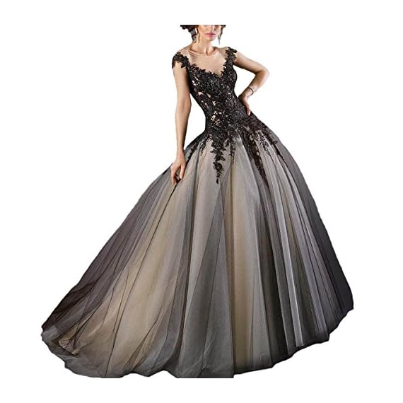 Fair-Lady-Gothic-Black-Ball-Gown-Wedding-Dress-Halter-Beaded-Appliques-Long-Evening-Prom-Dress