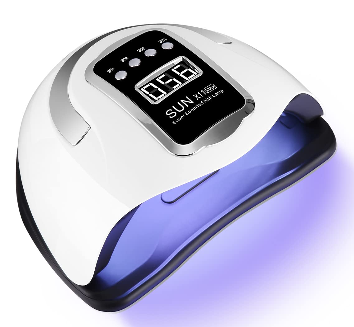 Zawaer UV LED Nail Lamp, 280W 66 Lamps Professional Fast Nail Dryer, Gel Polish Curing with 4 Timer and LCD Display for Manicure/Pedicure Nail Art at Home