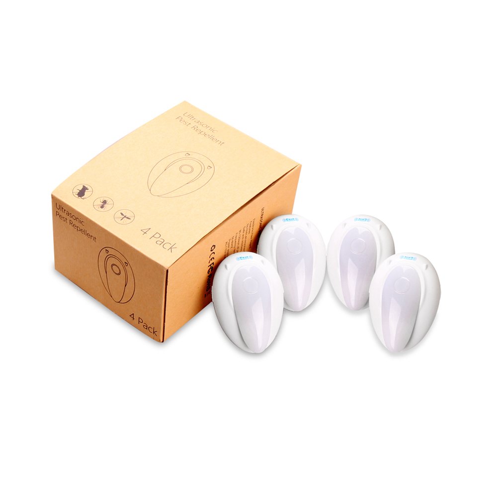 TUPELO Ultrasonic Pest Repeller, Odorless Non-Toxic Mosquito Repeller, Bugs Repellent, Plug In Electronic Pest Reject with Night Light for Mice, Rat, Roach, Rodent, Ant, Fly (4 Pack) [2018 NEW]