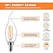 Dimmable LED Candelabra Bulb 6W 600LM 2700K Warm White 60W Equivalent Vintage LED Filament Candle Bulbs C35 Flame Tip E12 Base Decorative LED Chandelier Light Bulbs Pack of 6