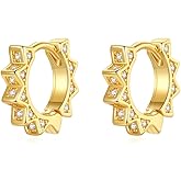 D-Color Moissanite Hoop Earrings, 14K Gold Moissanite Huggie Earrings Gift For Women