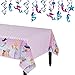 Our Deluxe Mermaid Barbie Birthday Party Supplies Pack For 12 Guests With Dessert Plates and Napkins, Tablecover, Cutlery, Cups, 12 Mermaid Tail Necklaces, Mermaid Swirl Decorations, and Exclusive Pin