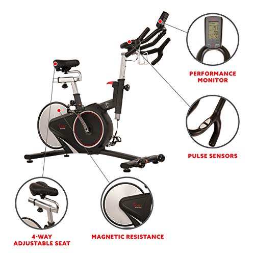 Sunny-Health-Fitness-Magnetic-Rear-Belt-Drive-Indoor-Cycling-Bike-with-RPM-Cadence-Sensor-SF-B1709-Black
