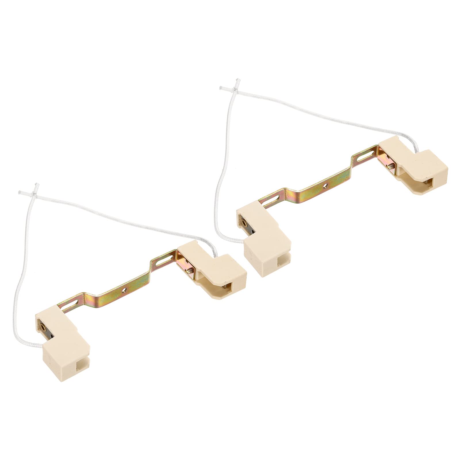 PATIKIL 118mm R7S Socket, 2 Pack Ceramic Lamp Holder Halogen Socket Bulb Base Converter Connector Double Ended with Cable Wire, Multicolor White