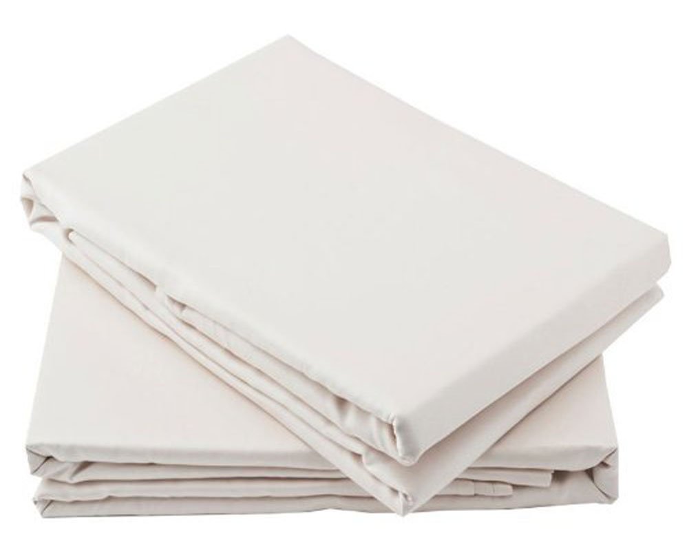 Emma Barclay 180 Thread Count Percale Fitted Valance Sheet in Ivory - King Bed — image 1