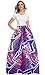 Afibi Women African Printed Casual Maxi Skirt Flared Skirt A Line Long Skirts with Pockets (Medium, Pattern 5)