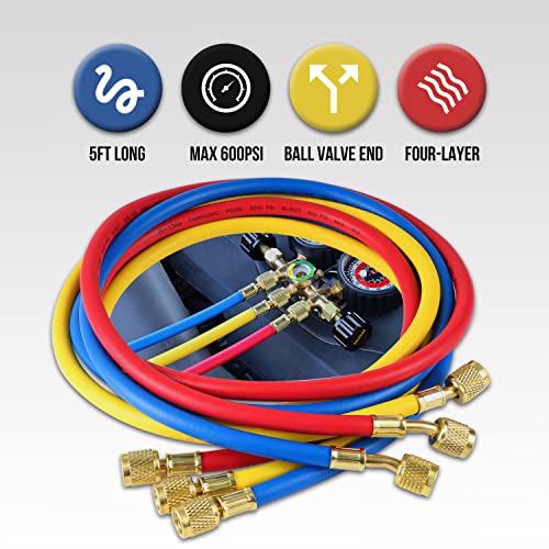 Lichamp AC Gauges R134a R22 R12 R502 A/C Diagnostic Manifold Gauge Set