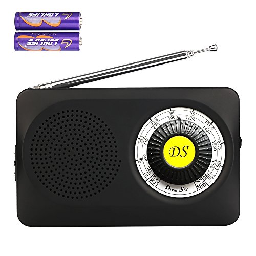DreamSky-Small-Portable-Radio-With-AMFM-Radios-LoudSpeaker-And-Earphone-Jack-Clear-Sound-Battery-Operated-Pocket-Radios-Player-For-Bedroom-WalkingHiking-Emergency-Radio