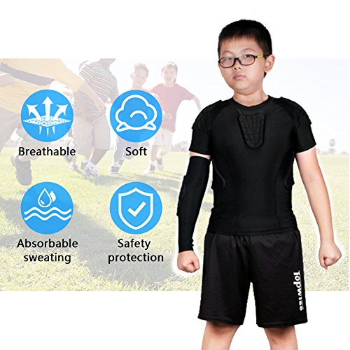 image for Pellor Children Impact Compression Padded Shirts Soccer Basketball Ska