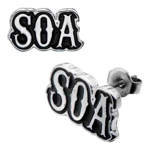 Sons of Anarchy Stainless Steel "SOA" Logo Stud Earrings