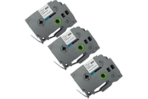 TZe-231 TZe231 TZe TZ 12mm 0.47 Laminated Black Ink on White Tape Replacement for Brother P Touch Label Maker Tape, Compatibl