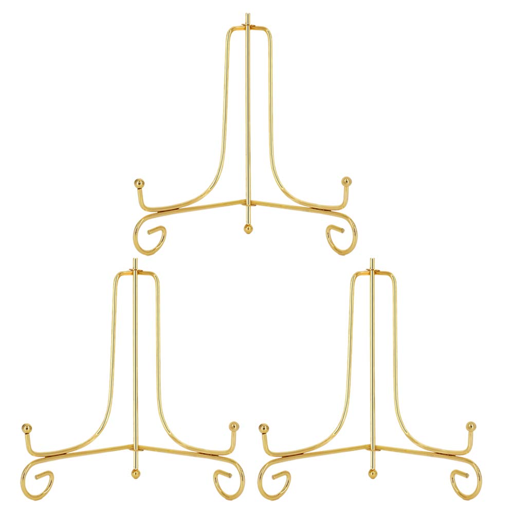 Photo 1 of ***** ONLY 2***  LIONWEI LIONWELI 8 Inch Gold Iron Plate Stand Holder Easel Display Stand for Plate?Picture?Photo and More,3 pcs.