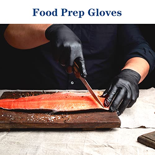 YKANG Nitrile Gloves,Black Disposable Gloves Latex Free 100 PCS,Cooking Gloves,Food Prep