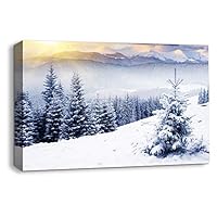 Canvas Wall Art Snowy Day Canvas Prints Home Artwork Decoration for Living Room,Bedroom - 12x18 inches