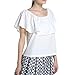 BLDO Women's Ruffles Off Shoulder Solid Chiffon Blouse Crop Top (M, White)
