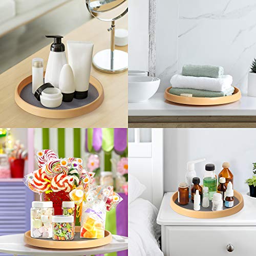 MAYER\'S BEST Non-Skid Pantry Cabinet Organizer Lazy Susan Turntable, 12-Inch, Wood Color