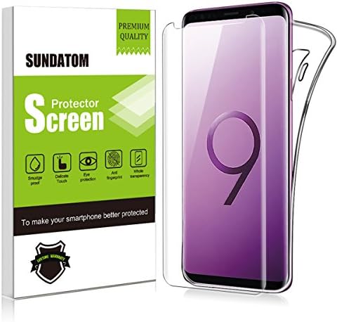 Sundatom Galaxy S9 Screen Protector, 3D Tempered Glass Full Coverage High Definition Clear [Anti-Scratch] [Anti-Bubble] Case Friendly Screen Protector for Samsung Galaxy S9
