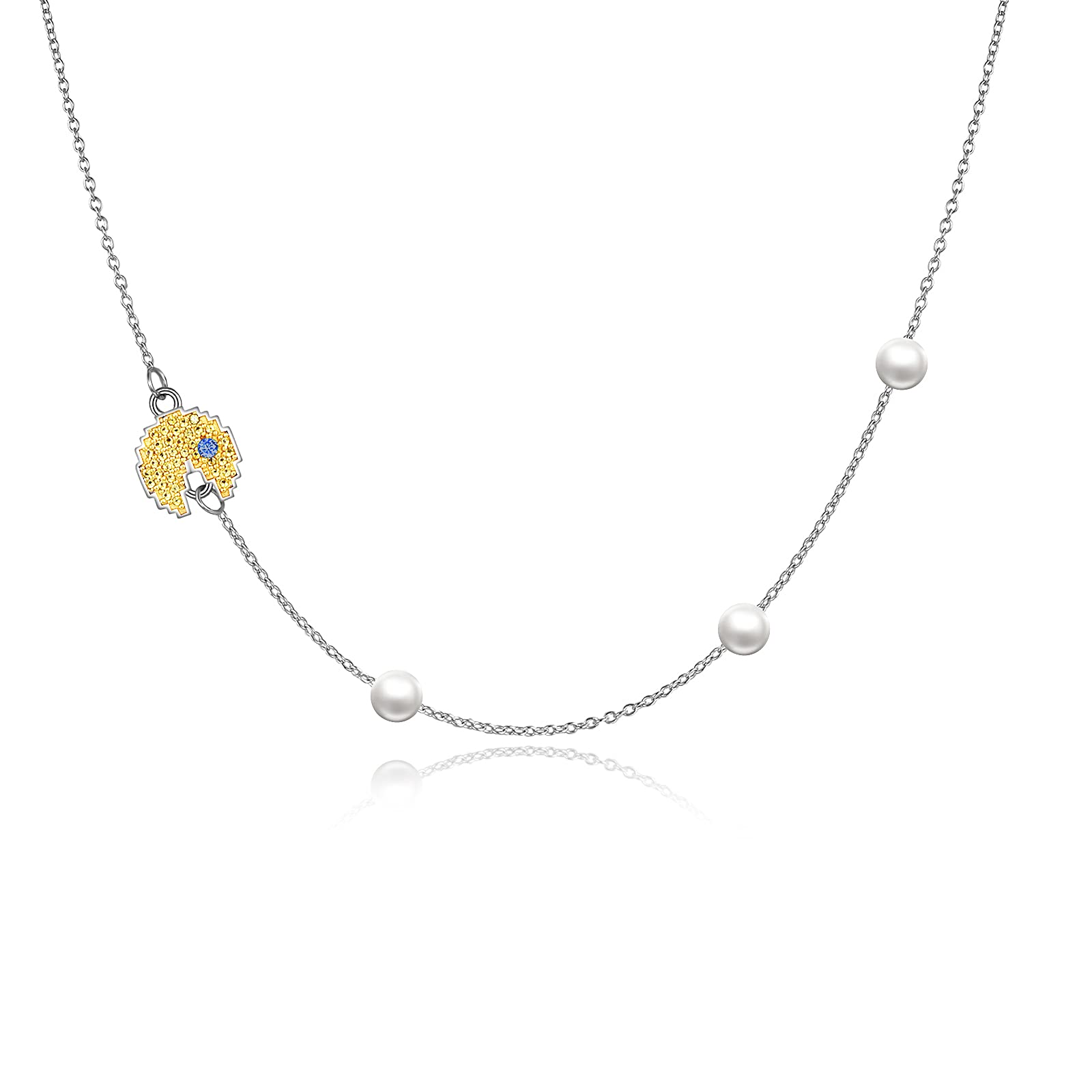 URONE Sterling Silver Choker Female Design 14+2+2inch Clavicle Chain with crystal Jewellery Gifts for Wife Daughter Girlfriend