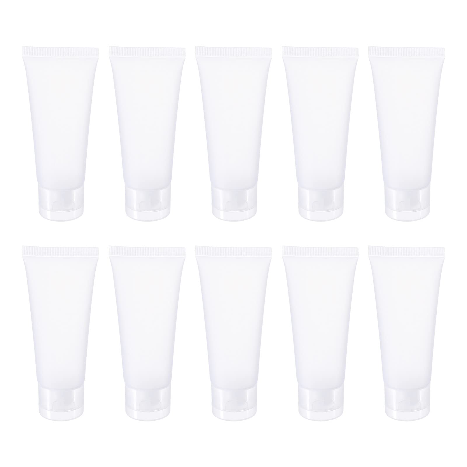 PATIKIL 30ml Squeeze Tube, 15 Pack Empty Cosmetic Tubes Plastic with Flip Lid for Travel Household, Translucent Frosted