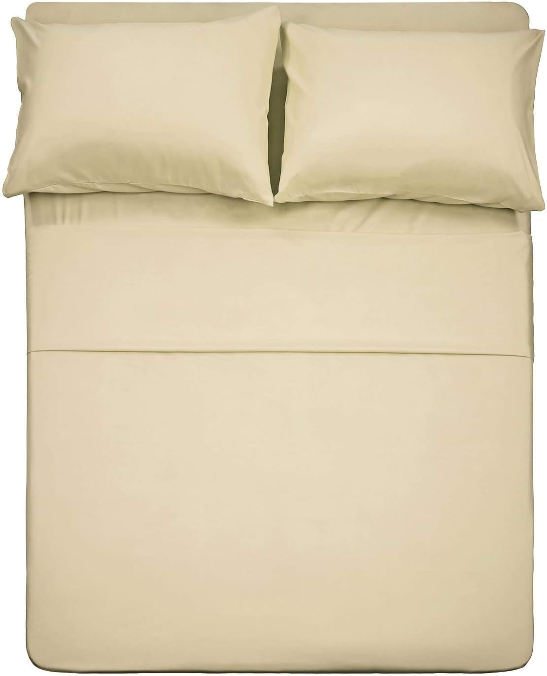 Divine Textiles Fitted Sheet Soft Brushed Microfiber Deep Pockets, Wrinkle, Shrinkage and Fade Resistant Easy Care - 1 Fitted Sheet Only, Twin - Begie
