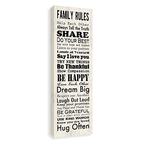 Artissimo Designs, Family Rules, 23231Cpbg0, 1-Piece Sign Image, 12-Inch By 36-Inch Printed Canvas (629268216475)