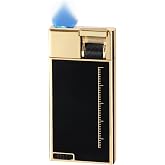 LYPOBALA Torch Lighter, Cool Butane Torch Lighter, Flat Jet Flame Refillable Butane Lighters, Unique Slim Pocket Lighter with Visible Window, Windproof Adjustable Fancy Lighters, Novelty Gifts for Men