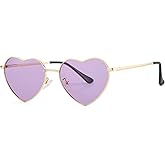 Polarized Heart Shaped Sunglasses for Women Metal Frame Cute Lovely Glasses 100% UV Protection
