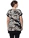 Chicwe Women's Short Sleeves Animal Printed Plus Size Tunic Top with Contrast Neck Cuff US12-28