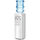 DORTALA Top Loading Water Cooler Dispenser, Freestanding with Storage Cabinet, Cold & Hot Water Dispenser for 3-5 Gallon Bott