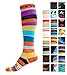Compression Socks (1 pair) for Women & Men by Wave (Happy Stripes, L-XL)