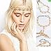 Yoyorule Pearl Tassel Flower Stretch Headband Crystal Hair Chain Gold