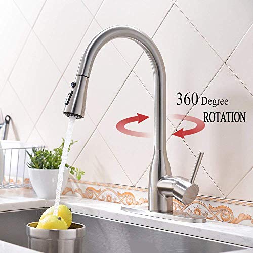 image for Stainless Faucet MSTJRY Commercial Kitchen Faucet with Pull Down Spray