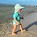 i play. by green sprouts Baby Boys' Flap Hat | All-Day UPF 50+ Sun Protection for Head, Neck, & Eyes, Light Aqua Sea Friends, 9/18mo
