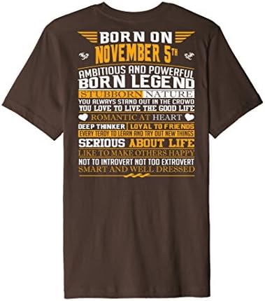 Mens New/Hot Born on November 5th true facts shirts for all ages Small Brown