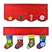Christmas Curtain,Aniwon 2PCS Red Set Christmas Decorative Window Valances for Christmas Home Kitchen Decoration