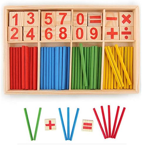 Baby Wooden Numbers Mathematics Early Learning Counting Educational Toy