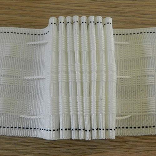 75mm (3") Pencil Pleat Curtain Tape + Curtain Hooks + Sewing Pattern (10mtrs)
