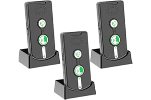 SMARTTAIL 2 Way Intercom for Home Upgraded, Portable Wireless Intercom System for House with 5 Level Volume and Ringtones Adjustment Rechargeable for Hospital Hotel Office Business 3 Pack(Black)