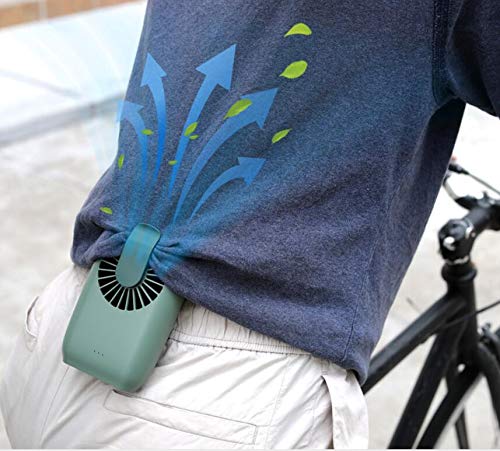 Handheld Fan Mini USB Fan Powerful Small Personal Portable Fan Speed Adjustable USB Rechargeable For Desk Neck Travel Office (Green)