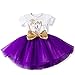Newborn Baby Girl Princess It's My 1st/2nd Birthday Party Cake Smash Shinny Sequin Bow Tie Tulle Tutu Dress Outfit Purple (1 Year)