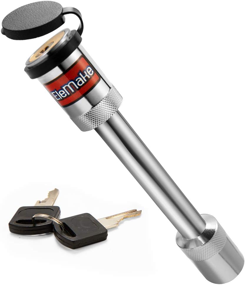 Trailer Hitch Lock 7inch Long Trailer Lock 5/8" Chrome Brass Core Locking Mechanism 3-1/2" Gap Hitch Pin Lock Security Tow Ball Bar Caravan Reciever Anti Theft for Class III , IV , V Hitches