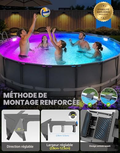 DeeprBetter 2026 Upgraded Outdoor Solar Pool Light, Waterproof IP68 RGB Colour Changing LED Pool Light, Swimming Pools Lighting with 10 Light Modes, LED Wireless Swimming Pools for Garden