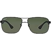 Ray-Ban Men's RB3516 Metal Square Sunglasses